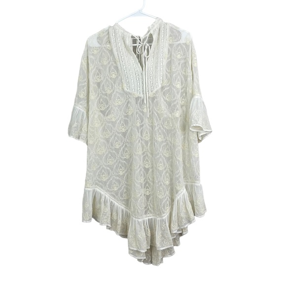 NWT Anthropologie The Deco Tunic Swim Coverup Cream Ivory XL Boho - Picture 5 of 12